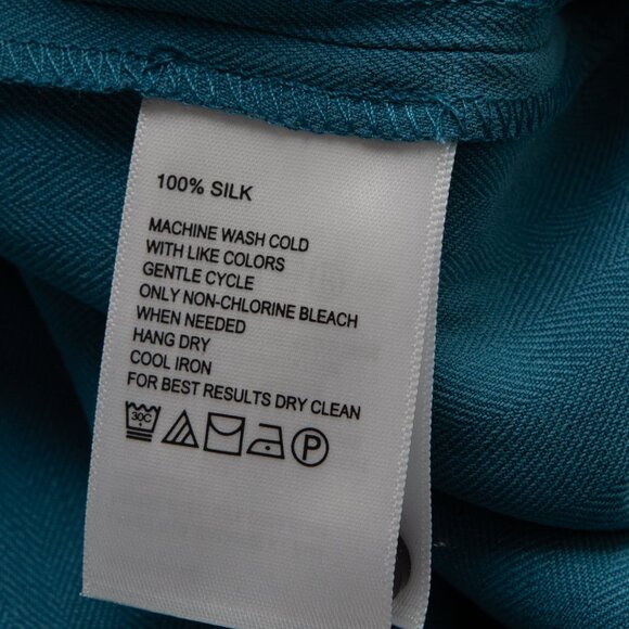 Tommy Bahama Silk Camp Shirt Hawaiian Herringbone Seagrove Blue Size 2XL NWT - Picture 6 of 7